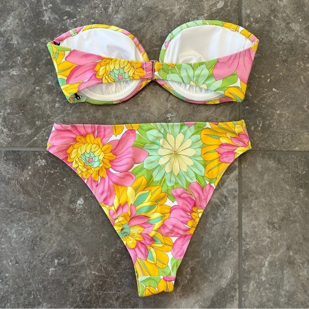 Wild Fable Floral Strapless Bikini Set size 34C | S
